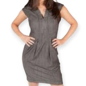 Calvin Klein Charcoal Cap Sleeve Dress Sz.12 EUC.